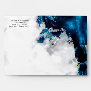 Blue Sapphire Marbled Geode  BarefootBride™ Envelope