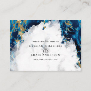 Blue Sapphire Marbled Watercolor BarefootBride™ Business Card