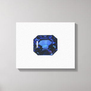 Blue Sapphire Octagon Shape Canvas Print