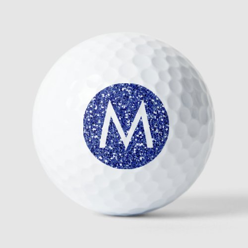 Blue Sapphire Personalized Modern Initial Golf Balls