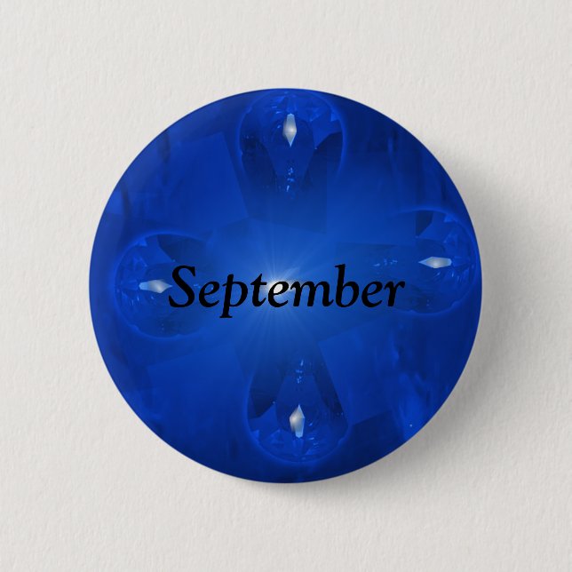 Blue Sapphire September Birthstone Button (Front)