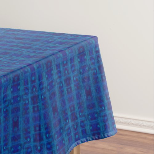 Blue sapphire weave seamless geometric pattern tablecloth