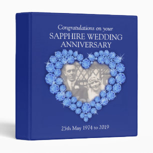 Blue sapphire wedding anniversary photo folder