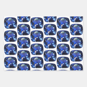 Blue Sapphire Wrapping Paper Cushion Gemstone