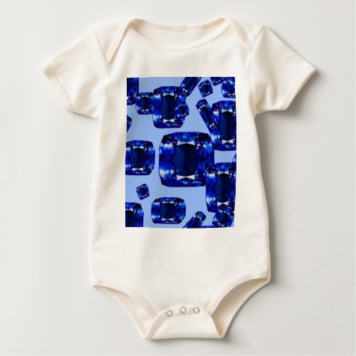 Blue Sapphires September Birthstones Design Baby Bodysuit