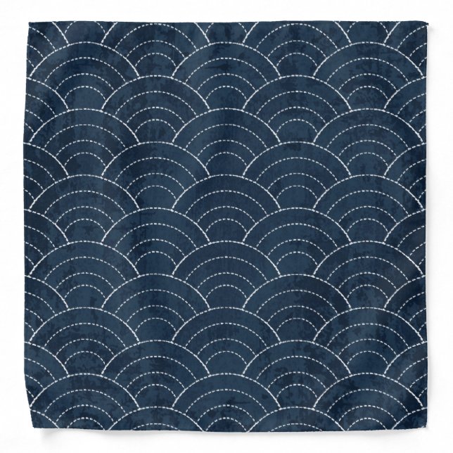 Blue Sashiko Bandana (Front)