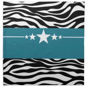 Blue Sassy Star Zebra Napkin Set