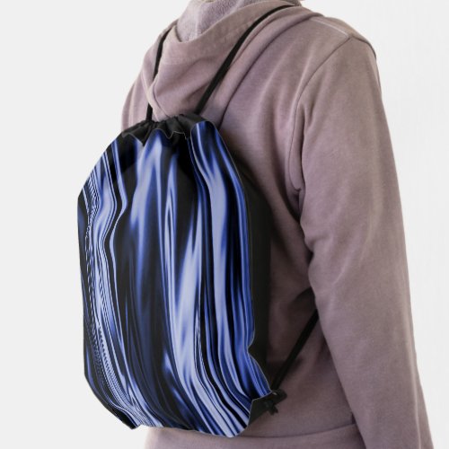 Blue Satin Drawstring Bag