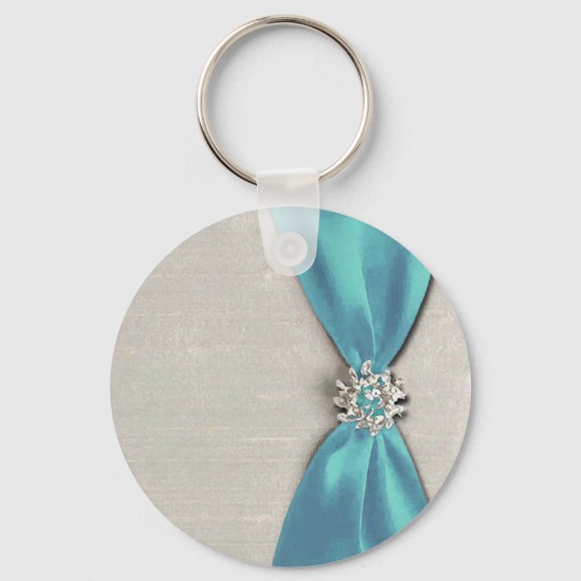 Blue Satin Ribbon Key chain (Front)