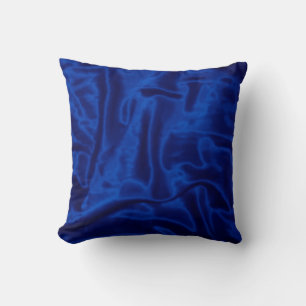 Blue Satin-Square Throw Pillow