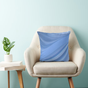Blue Satin Waves Pillow