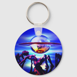 Blue saturn keychain