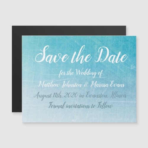 Blue Save the Date Magnetic Wedding Card