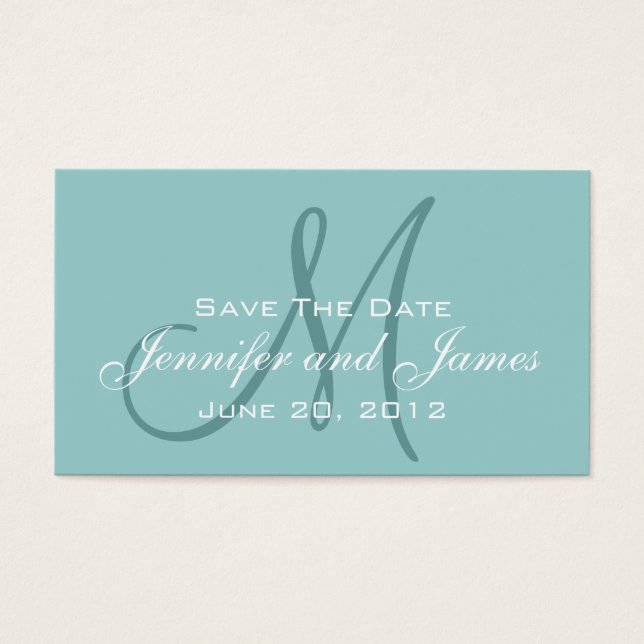 Blue Save the Date Wedding Website Insert (Front)
