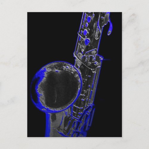 Blue Sax Postcard