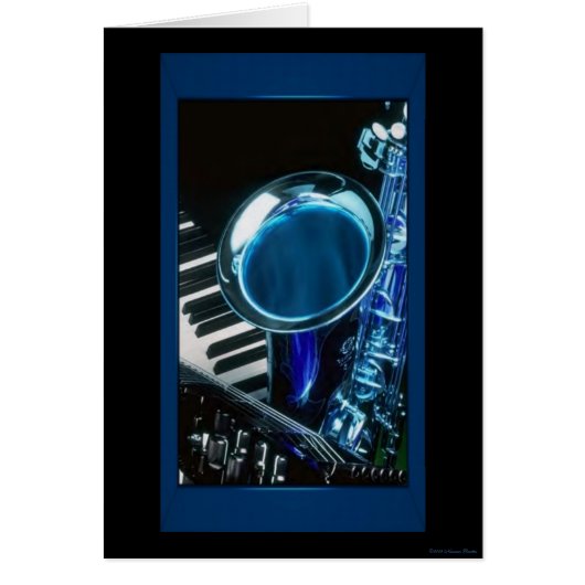 Blue Saxophone Card (Front)