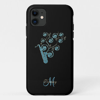 Blue Saxophone Personalized Music iPhone 5 Case