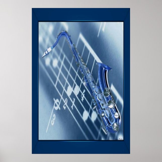 Blue Saxophone Print (Front)