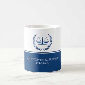 Blue Scale Of Justice Attorney Coffee Mug by gogaonzazzle at Zazzle