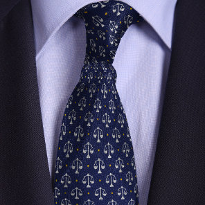 Blue Scales of Justice Lawyer Neck Tie