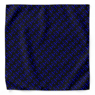 Blue Scales of Justice on Black Bandana