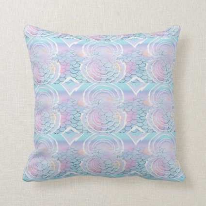 Blue Scales Under the Sea Throw Pillow