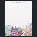 Blue Scallop Shell and Coral Letterhead<br><div class="desc">A large blue scallop shell and colorful coral make a terrific marine-themed border on this letterhead stationery.  Perfect for correspondence,  a newsletter,  ocean-themed invitation,  or seafood menu insert.</div>