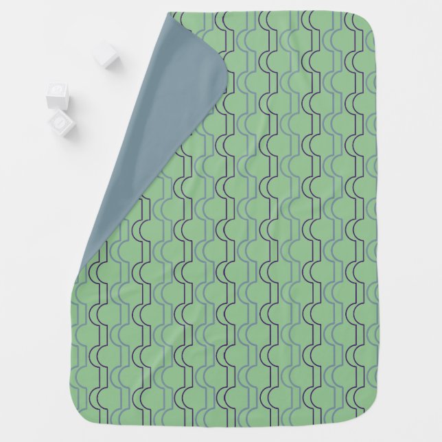 Blue Scallops Baby Blanket (In Situ)