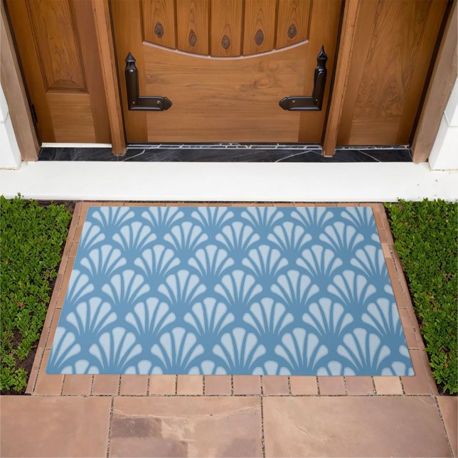 Blue Scallops Pattern Doormat (Outdoor)