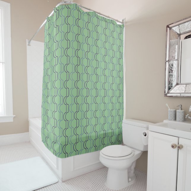 Blue Scallops Shower Curtain (In Situ)