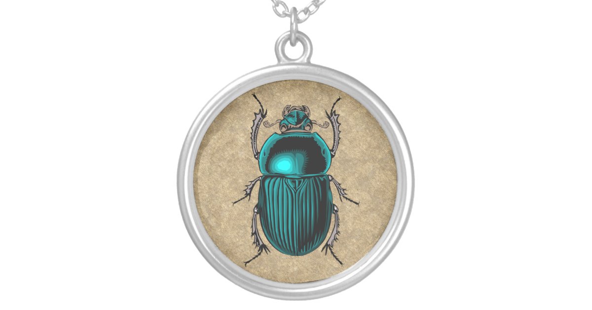 Blue Scarab Necklace | Zazzle