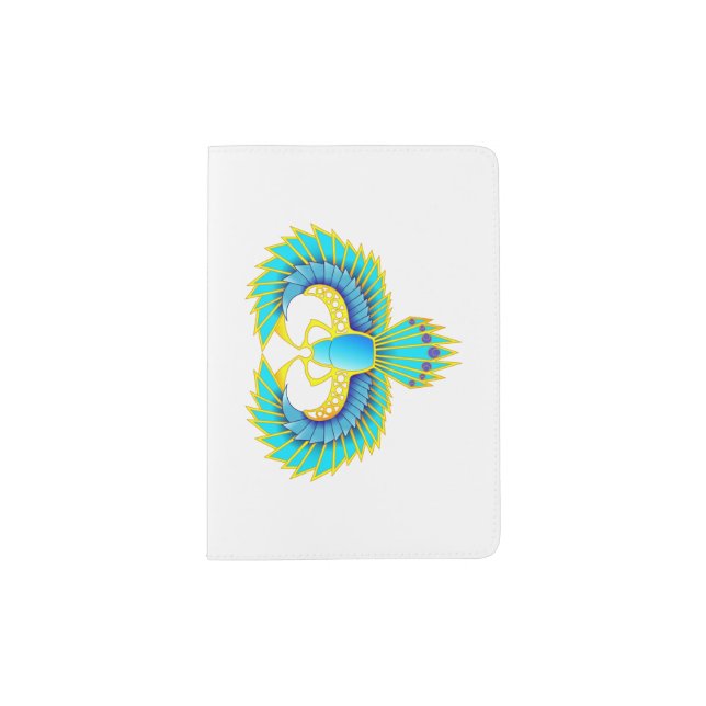 Blue Scarab Passport Holder (Front)