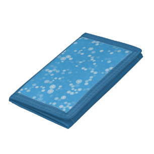 Blue Scattered Circles Pattern Trifold Wallet