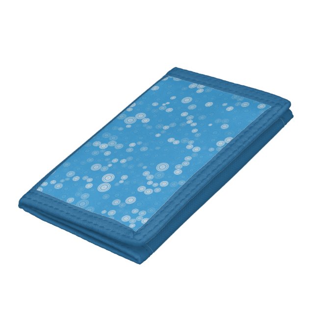 Blue Scattered Circles Pattern Trifold Wallet (Bottom)