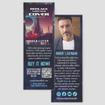 Blue Science Fiction Book Cover About the Author Bookmarks<br><div class="desc">Cool promotional bookmark for a science fiction author promoting their newest book. Against a sci fi background with a hint of a galaxy pattern add your book cover, a tagline or short summary, and a QR code your readers can scan to easily find where to buy your book online. On...</div>