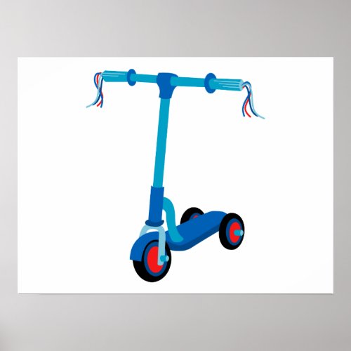 Blue Scooter Poster