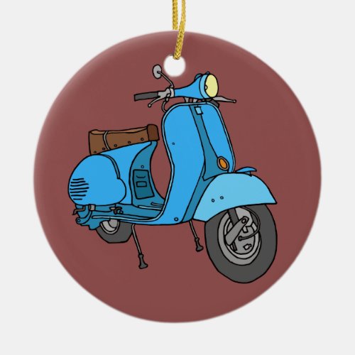 Blue scooter Vespa Ceramic Ornament