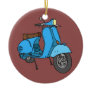 Blue scooter (Vespa) Ceramic Ornament
