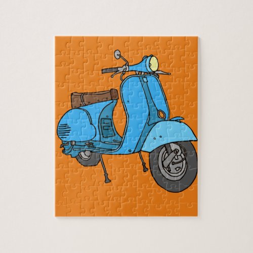 Blue scooter Vespa Jigsaw Puzzle