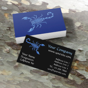 Blue Scorpion Business Card by shortmyths at Zazzle