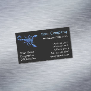 Blue Scorpion Business Card Magnet
