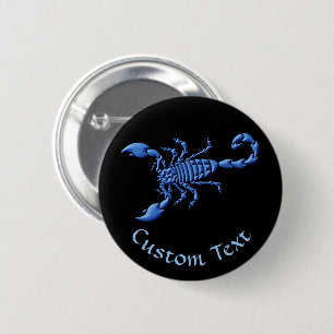 Blue Scorpion Button