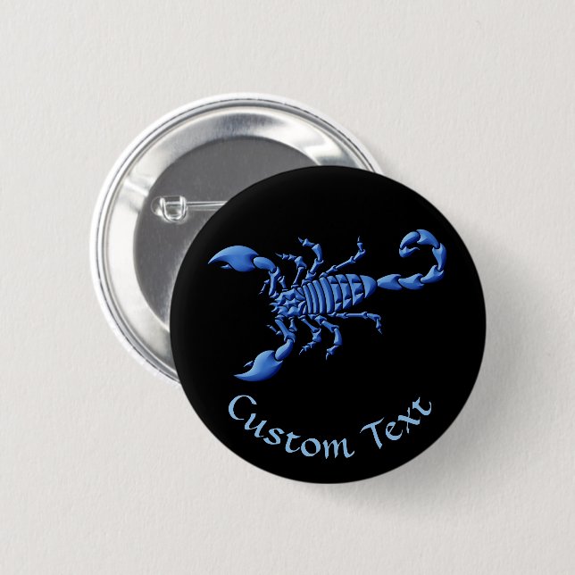 Blue Scorpion Button (Front & Back)