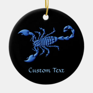 Blue Scorpion Ceramic Ornament