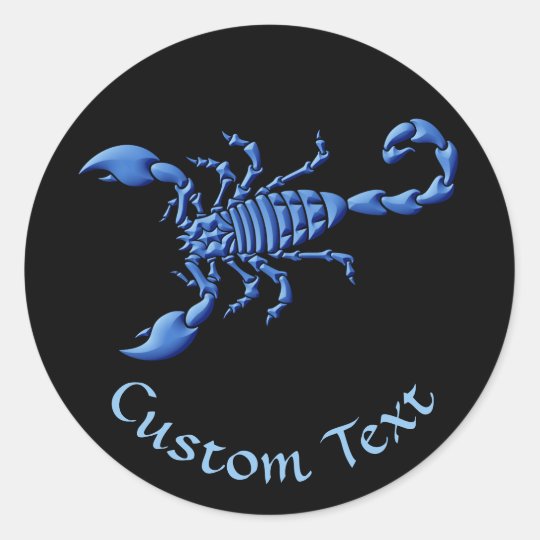 Blue Scorpion Classic Round Sticker | Zazzle.com