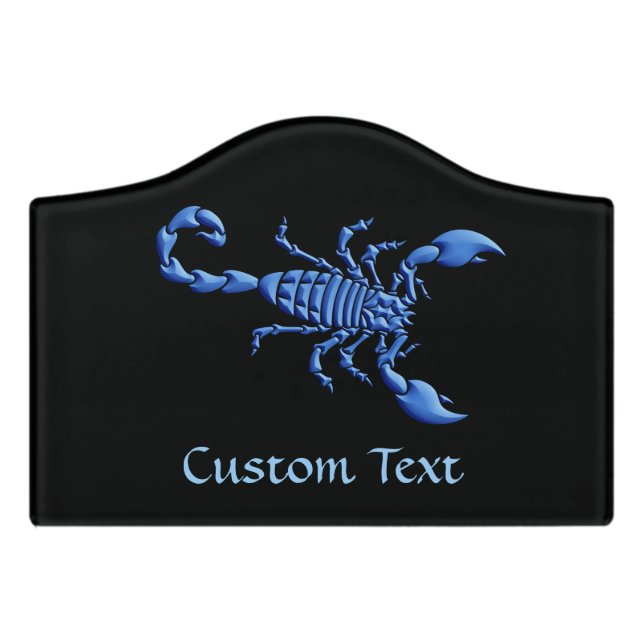 Blue Scorpion Door Sign (Small Crest Front)