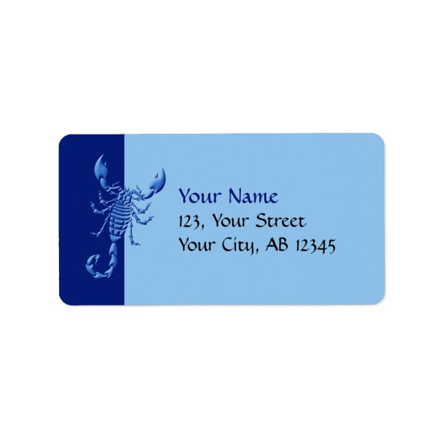 Blue Scorpion Label (Front)