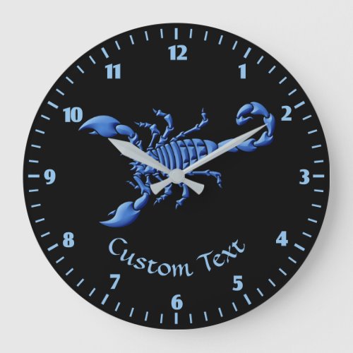 Blue Scorpion Large Clock