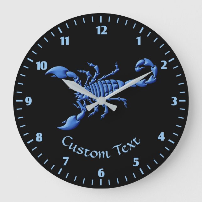 Blue Scorpion Large Clock (Front)