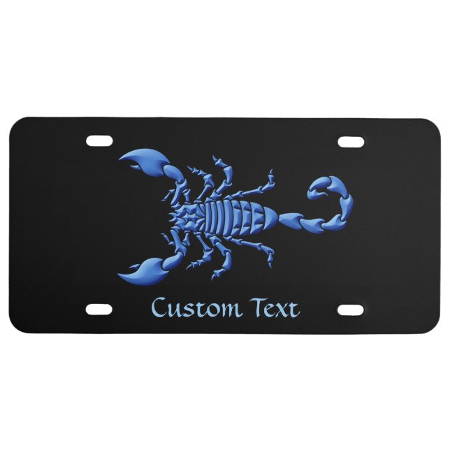 Blue Scorpion License Plate (Front)